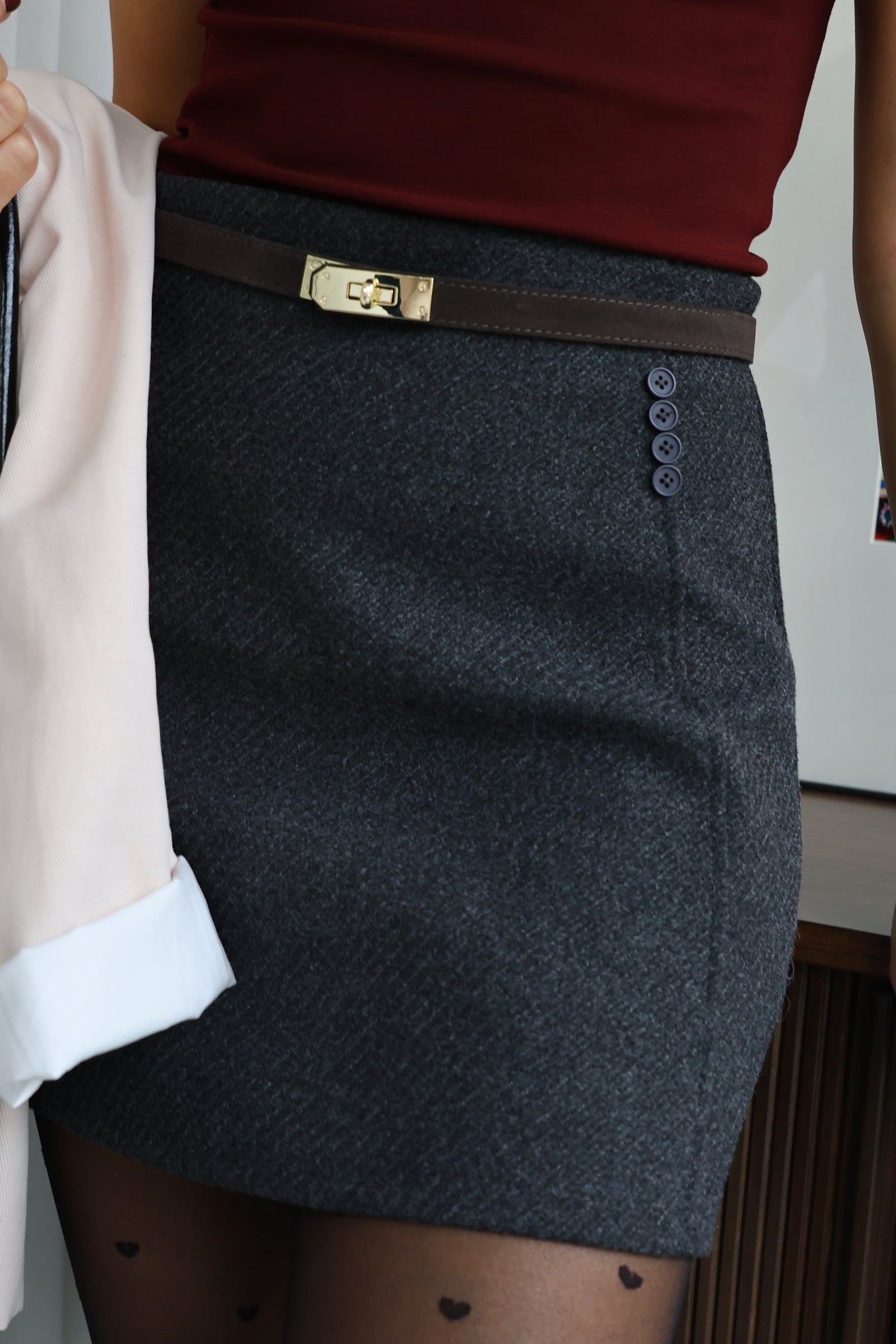 Cinto camurça castanho Noa