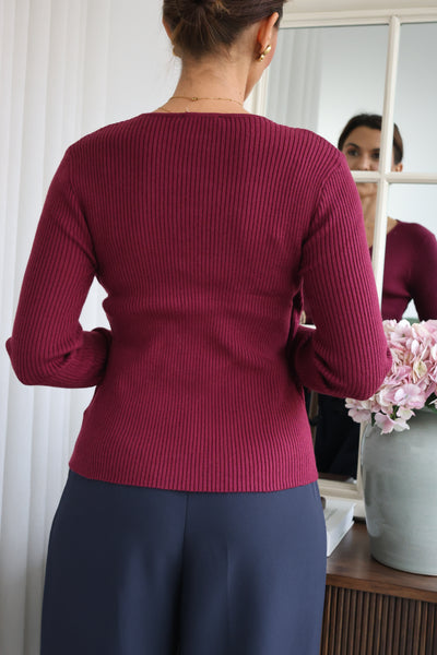 Camisola bordô Bella