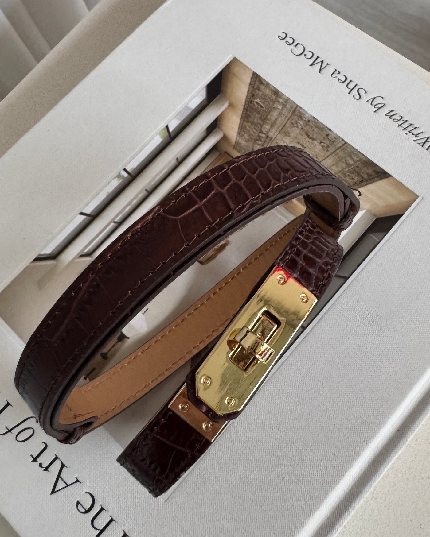 Cinturón texturizado marrón Noa