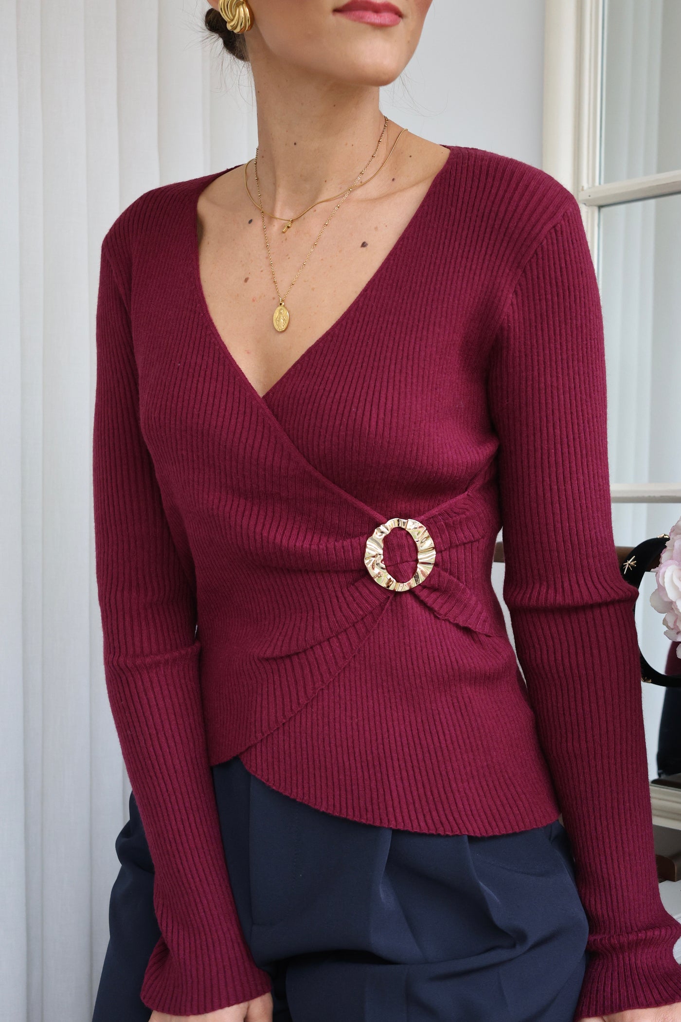 Camisola bordô Bella