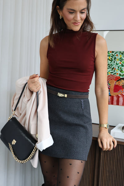 Cinto camurça castanho Noa