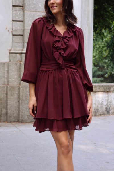Vestido bordô Betinna