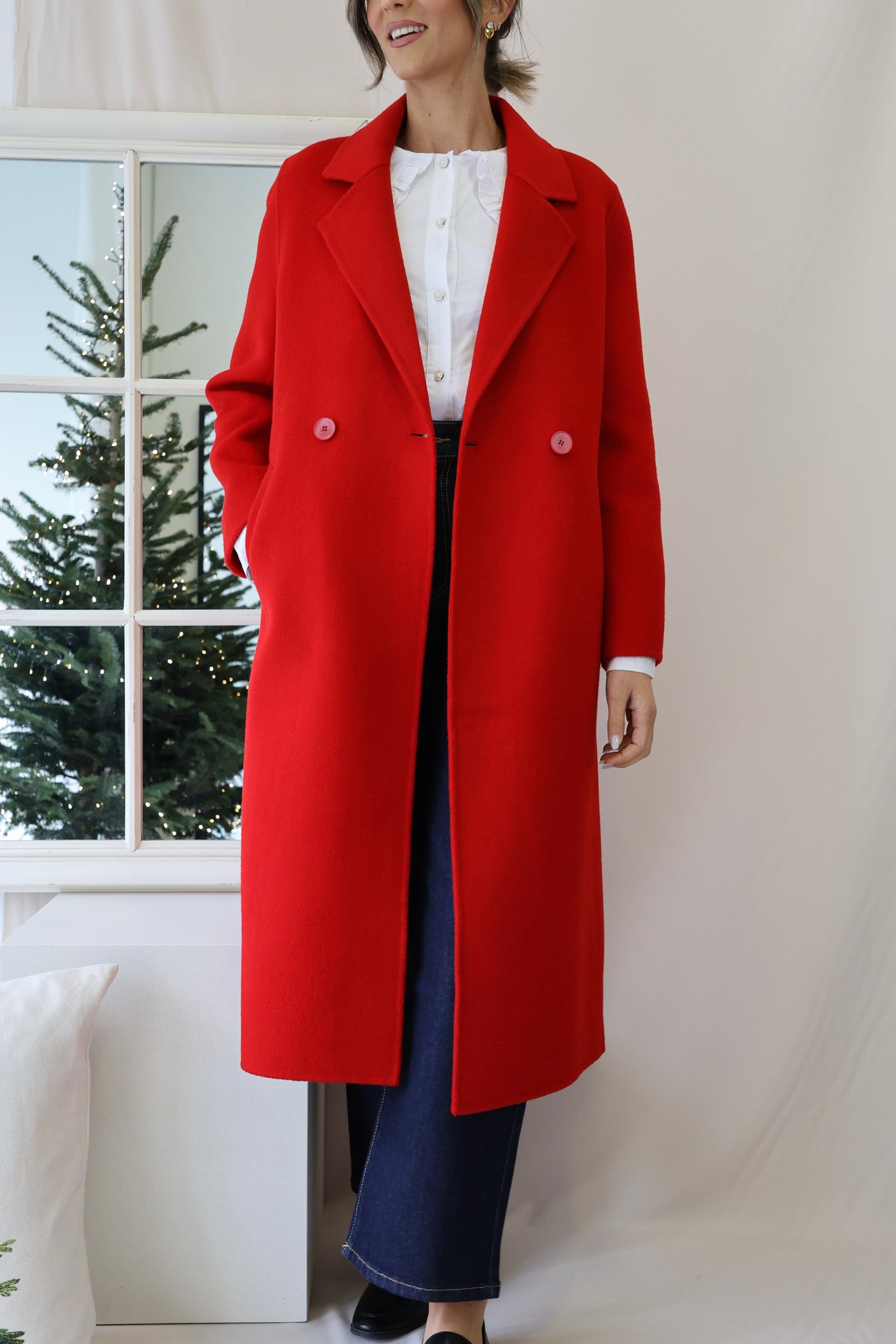 Rouge wool coat