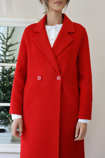 Rouge wool coat