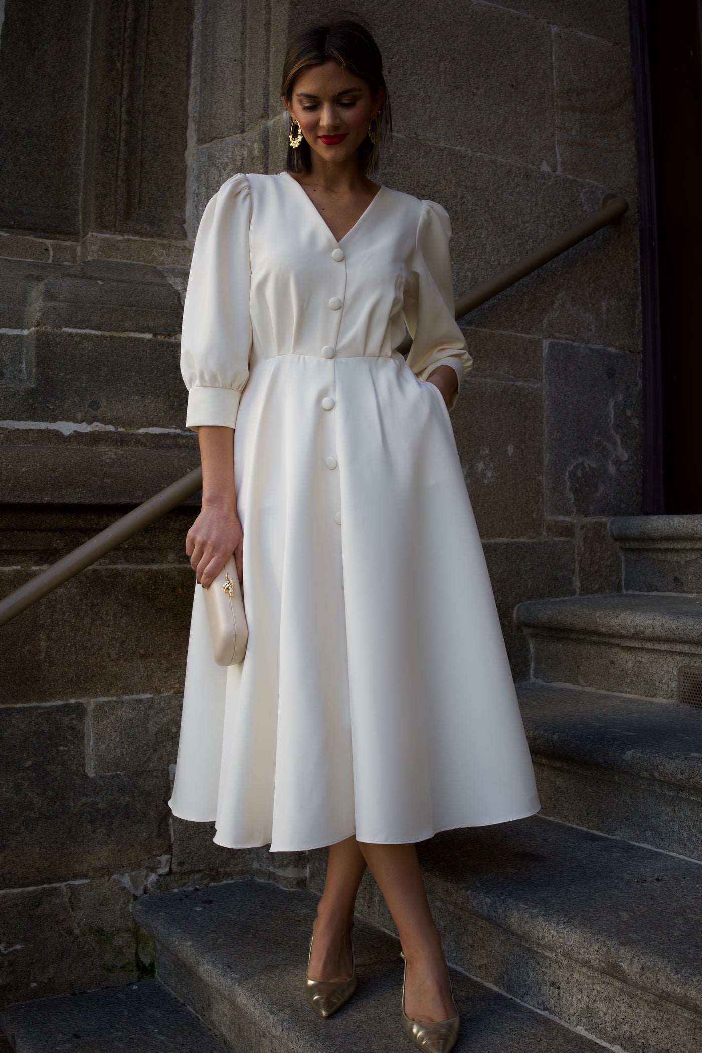 vestido isabela beige