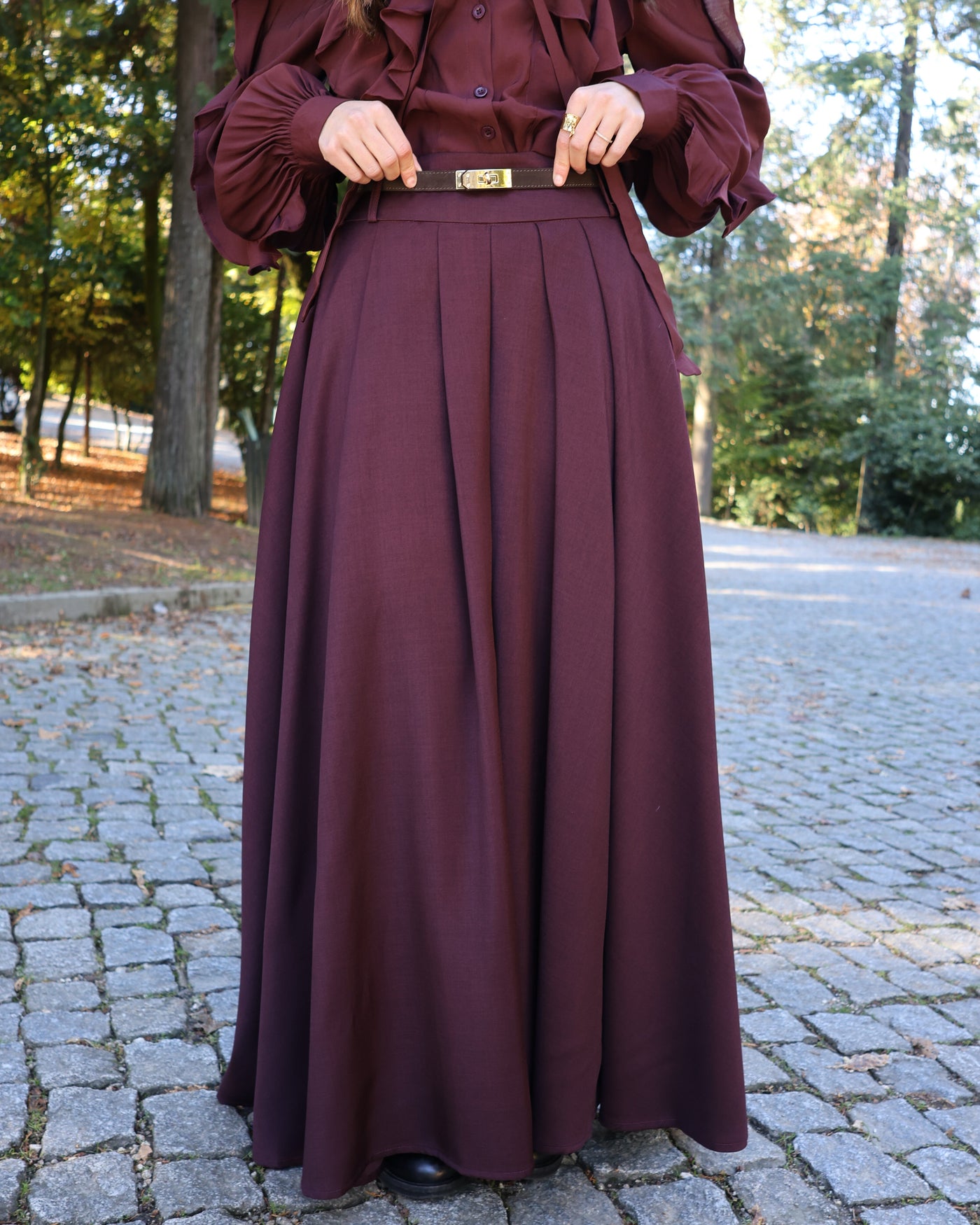 Saia bordô Viviane