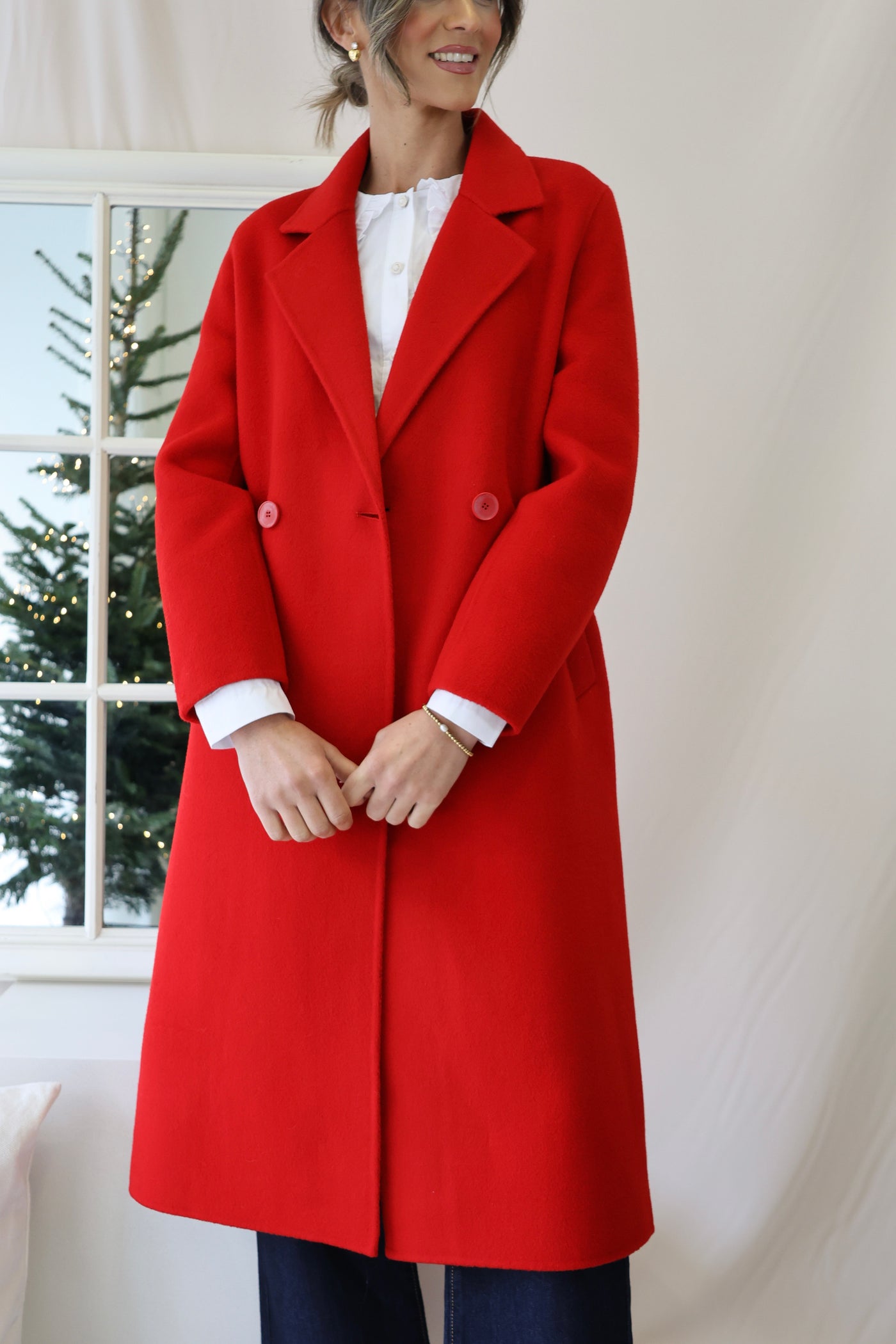 Rouge wool coat