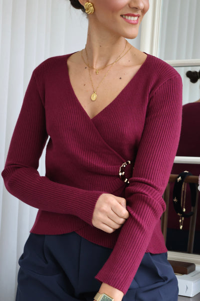 Camisola bordô Bella