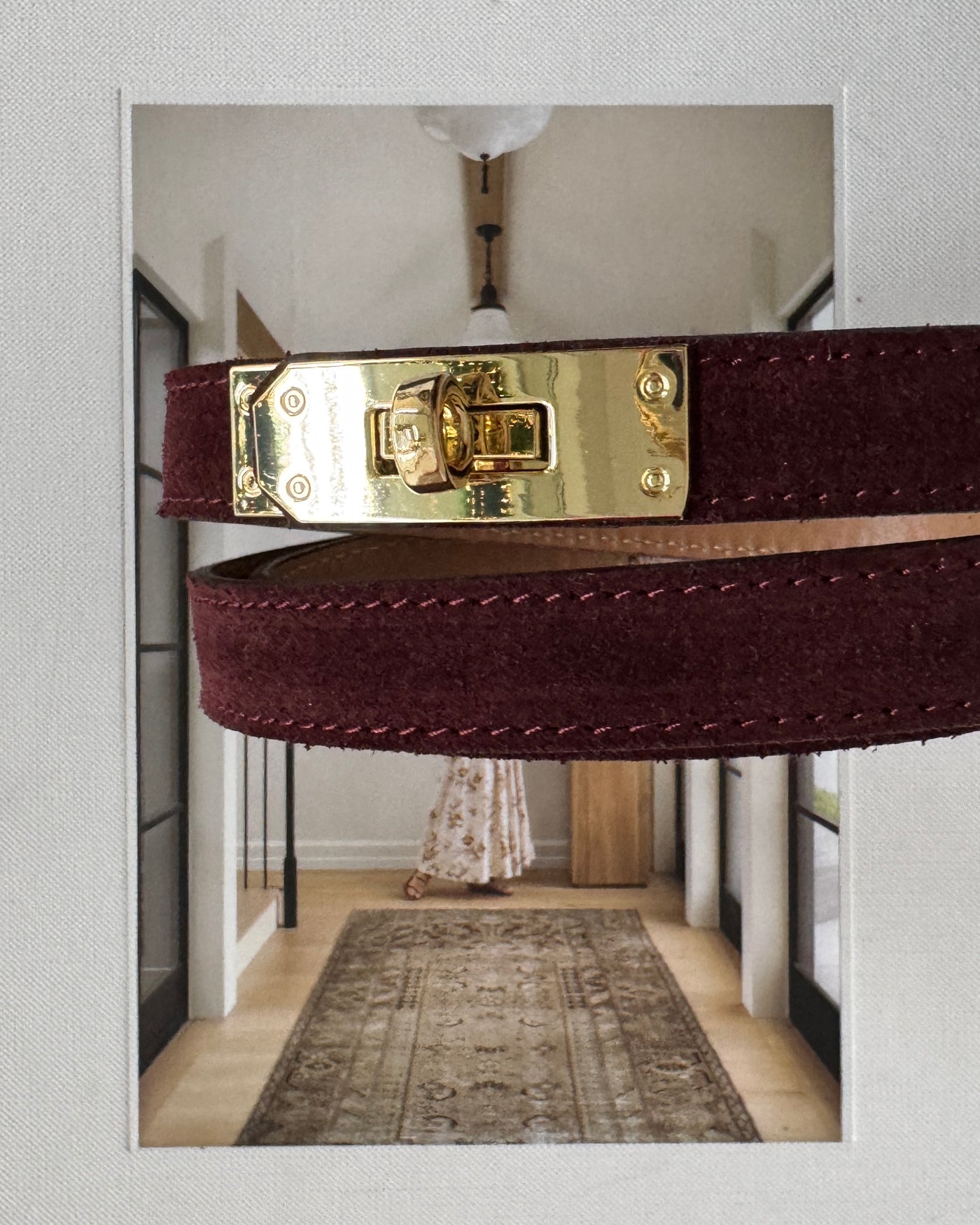 Cinturón Noa de ante burdeos