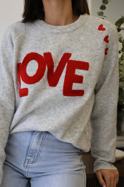 Grey Love Sweater